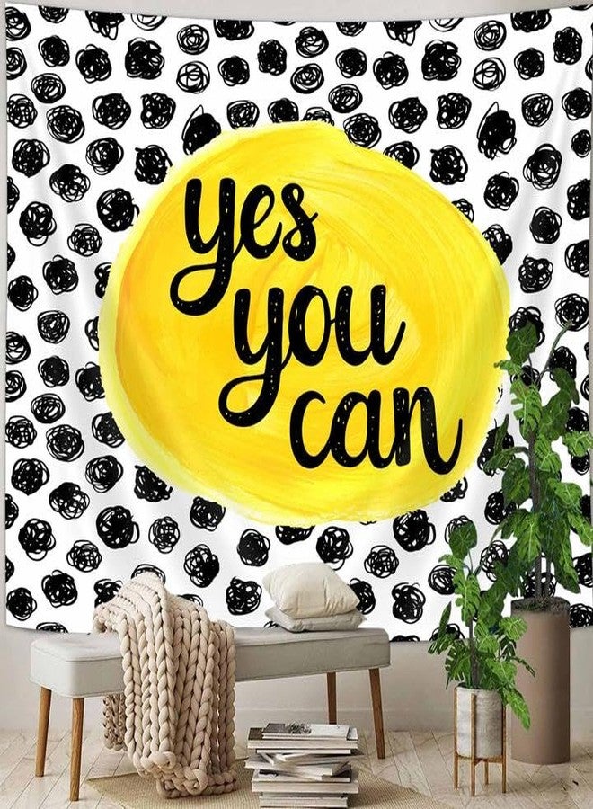 Uokiuki Inspirational Motivational Quote Tapestry, Educational Tapestry for Kids Teen Student, Yes You Can Tapestry Wall Hanging for Classroom Bedroom Living Room College Dorm 48 X 48 Inch - Image 1